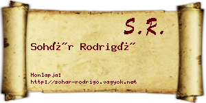 Sohár Rodrigó névjegykártya